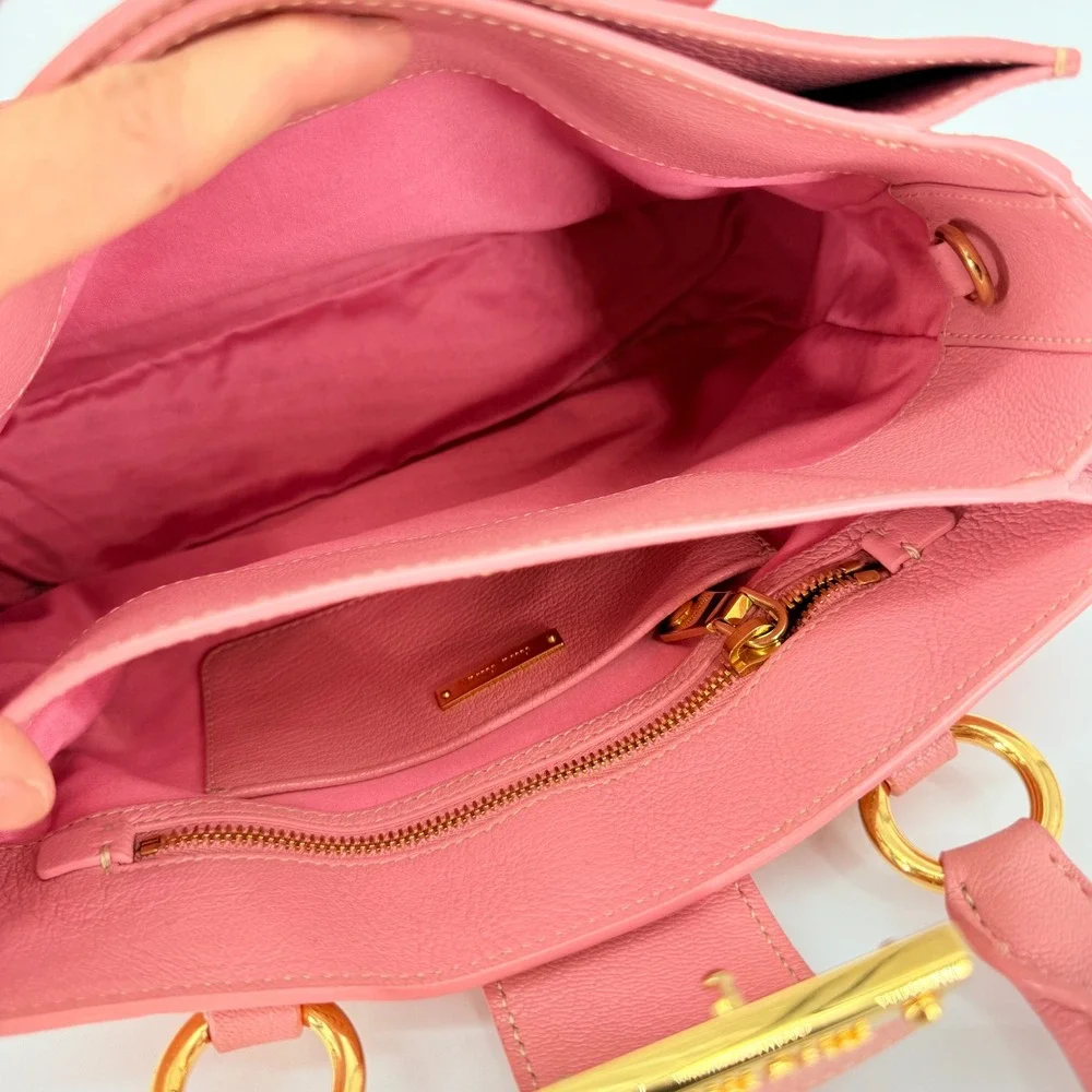 Miu Miu Madras Satchel Rosa Pink Leather Luxury Crossbody Top Handle Feminine